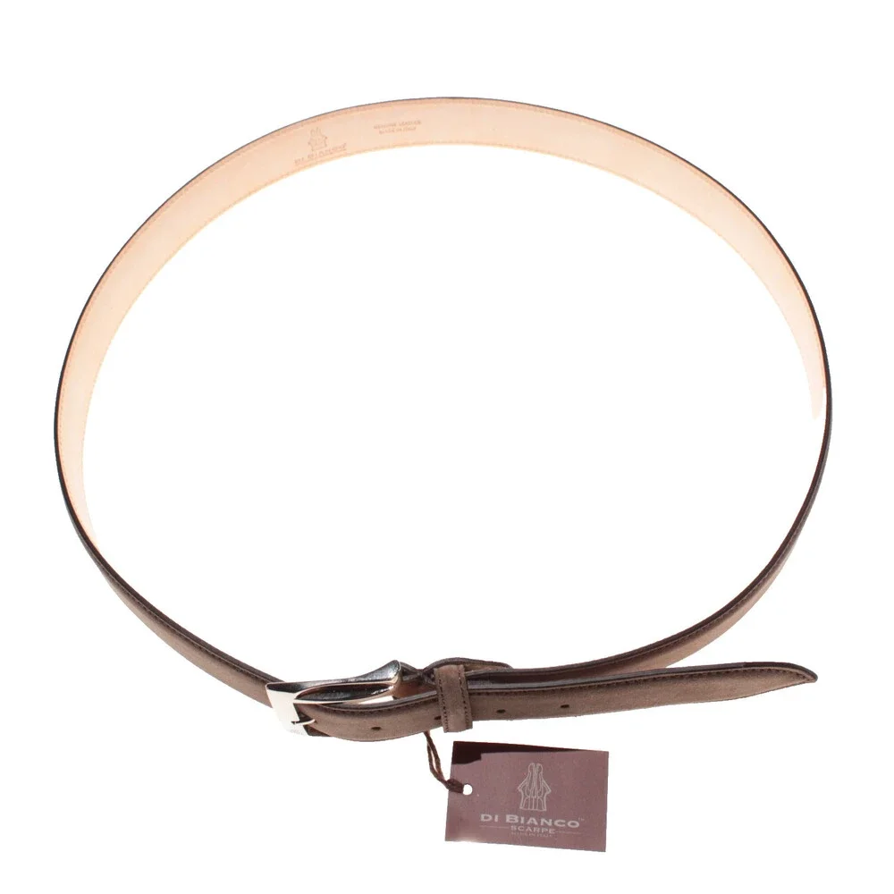 Di Bianco NWT Cut to Size Dress Belt In Solid Brown Suede Leather One Size